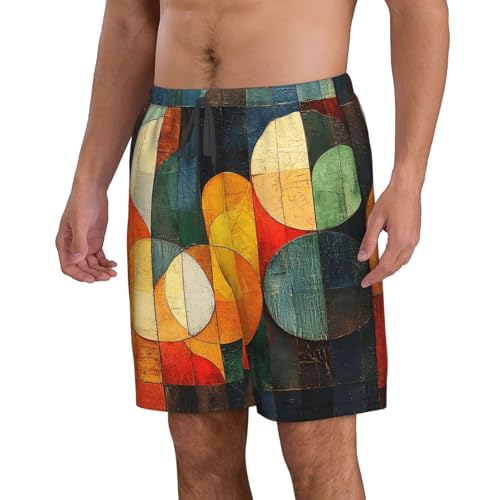 Men's Swim Trunks Bathing Suit Quick Dry Beach Board Shorts - Mid Century Modern Geometric Retro2