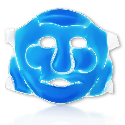 Image of Aqua Ice Face & Eye Cooling Gel Pad and Aloe Vera Gel Mask Ice Pack for Face and Eye Patches Remove Dark Circles, Fatigue Cool Eyes Patch Pads Eye Care | Facial Skin Refresh Face Mask for Hot & Cold Therapy (Blue Face Mask, Pack of 1)