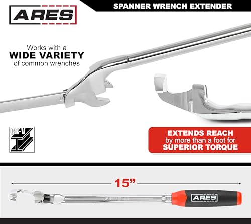 Image of ARES 33013 - 15-Inch Spanner Wrench Extender - Offers Extra Torque to Remove Rusted or Over-Tightened Fasteners - Fits Wide Variety of Wrenches - Safer than Cheater Bars