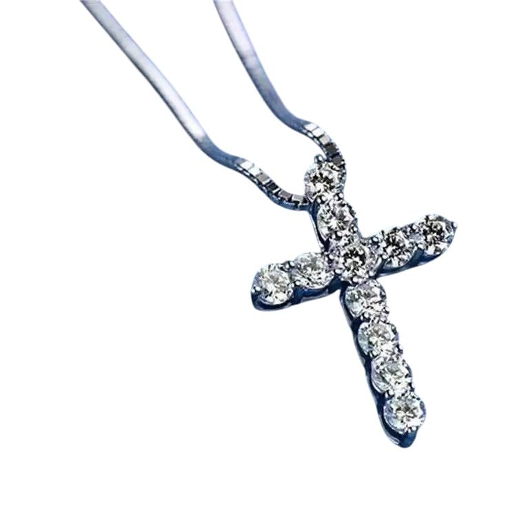 Collier fin croix Moissanite en argent 925, le bijou tendance au quotidien