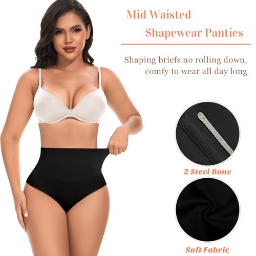 Image of Werena Tummy Control Shapewear for Women High Waisted Body Shaper Panties Slimming Girdle Shaping Briefs
