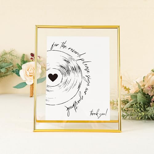 Image of Calculs Wedding Registry Alternative Audio Guest Book Table Signage Floating Picture Frames Decoration Sign 10x8inches
