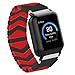 Compatible for 3Plus Vibe Plus Band, Lamshaw Elastic Silicone Solo Loop Sport Watchband Strap Men Women Replacement Wristbands Compatible for 3Plus Vibe Plus / Vibe + / Vibe Lite / Vibe Pro/Cruz Smartwatch (L size (5.9 inch ~ 6.3 inch wrist), Black&Red)
