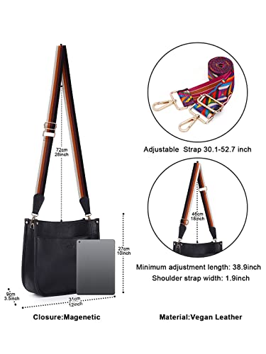 Image of Crossbody Bag Women Vegan Leather Hobo Handbag Trendy Crossbody Shoulder Bag Purses For Women with 2 Adjustable Strap