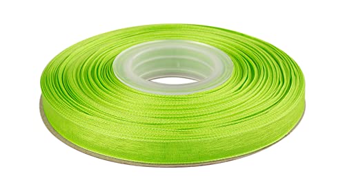 Ribbonitlux 9mm Sheer Organza Ribbon, Apple Green Shimmer Chiffon Ribbon 45M-Roll