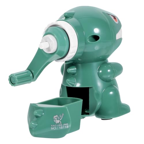 ELAYARD 手動可能グリーン恐竜形筆削り器 ポータブル小型 ナー キッズ向け携帯用ハンドヘルド削り器 学習作業に便利で使いやすい