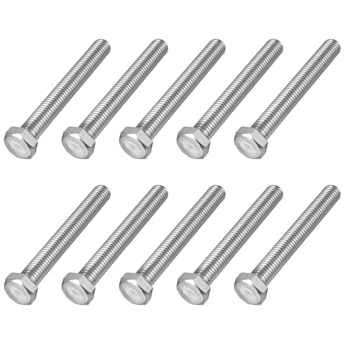 Image of METALLIXITY Hex Head Bolts (1 /2-13 x 4) 25Pcs, 304 Stainless Steel 18-8, Fully Threaded, External Hex Drive, Plain Finish, Hex Head Screw Bolt, Silver