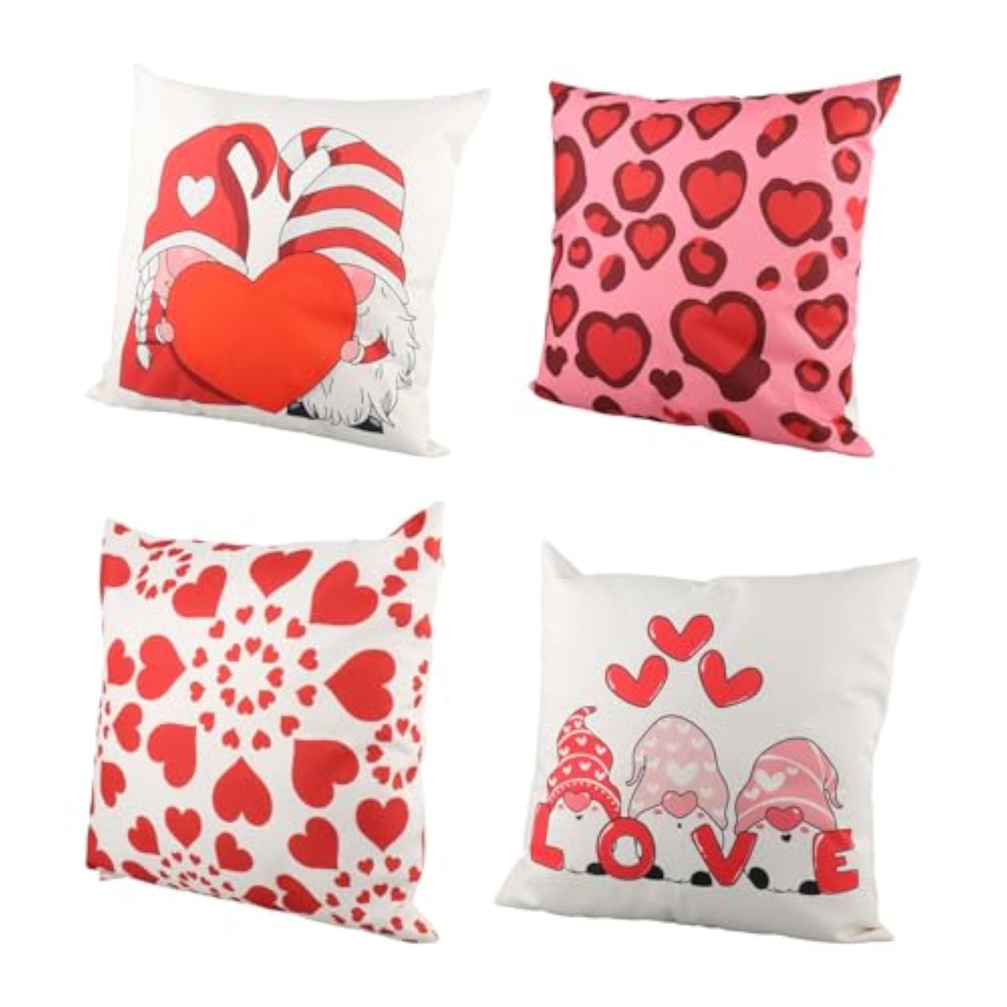 4Pcs Christmas Pillow Covers Love Heart