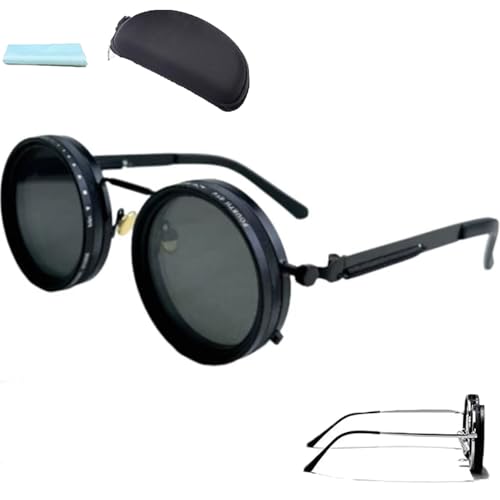 Nd sunglasses, Adjustable Tint Sunglasses for Men, 1-9 Gears Rounded Polarized Glasses with Nd Filter Lenses