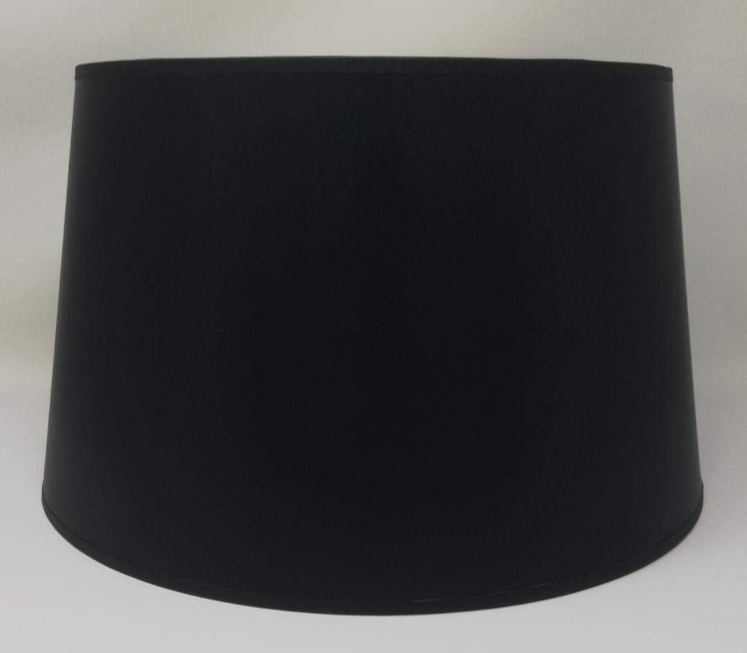 35 cm Pantalla Cono Imperio Negra con Forro Dorado, Hecha a Mano, para Lámpara de Mesa