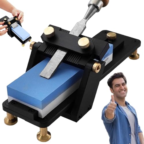 Chisel Sharpening Jig Chisel Sharpener Professional-Sharpener-Whetstones-Fixed-Angle-Sharpening Sharpening Sled Wood Honing Guide for Chisels and Planes (400/1000#)
