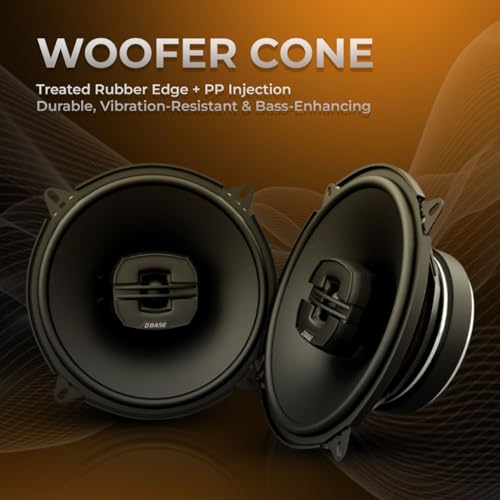 Image of DBASE 4 inch (10.1cm) Two-Way Coaxial Car Speakers | Powerful 90dB Audio Output | 25mm Tweeter | 4 Ohm Impedance | Universal Car Fit | Premium Build Quality | High Bass Performance | 1-Year Warranty