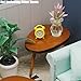 Odoria Dollhouse Coffee Table Miniature: 1/12 Scale Side Table Brown for Modern Living Room - Mini Center End Table Oval - Tiny Wood Furniture 2Pcs