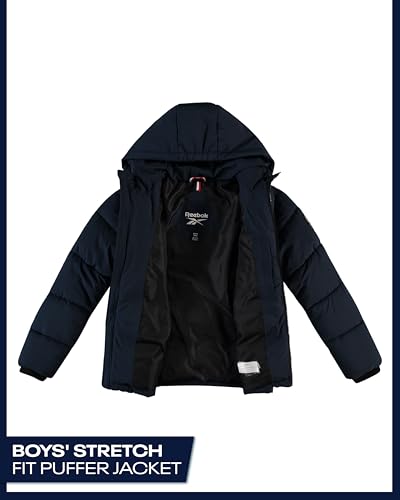 Reebok Boys Puffer Jacket - Quilted Water and Wind Resistant Boys Winter Coat - Warm Insulated Stretch Tech Jackets for Kids2