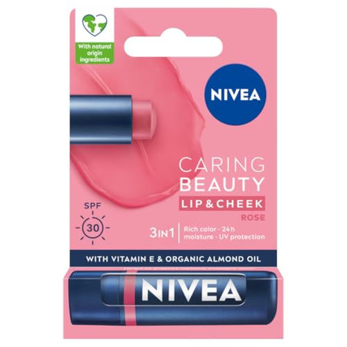 NIVEA Pflegende Lippenstift Caring Beauty 3in1 Rose 4,8g