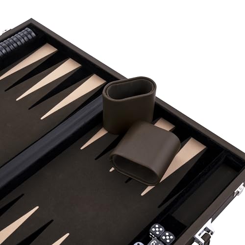 Backgammon cuir grand format mallette rigide pour eviter de perdre vos pions et des - 5