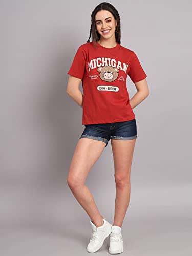Image of THE DRY STATE Womens Cotton Half Sleeve Round Neck Tshirt