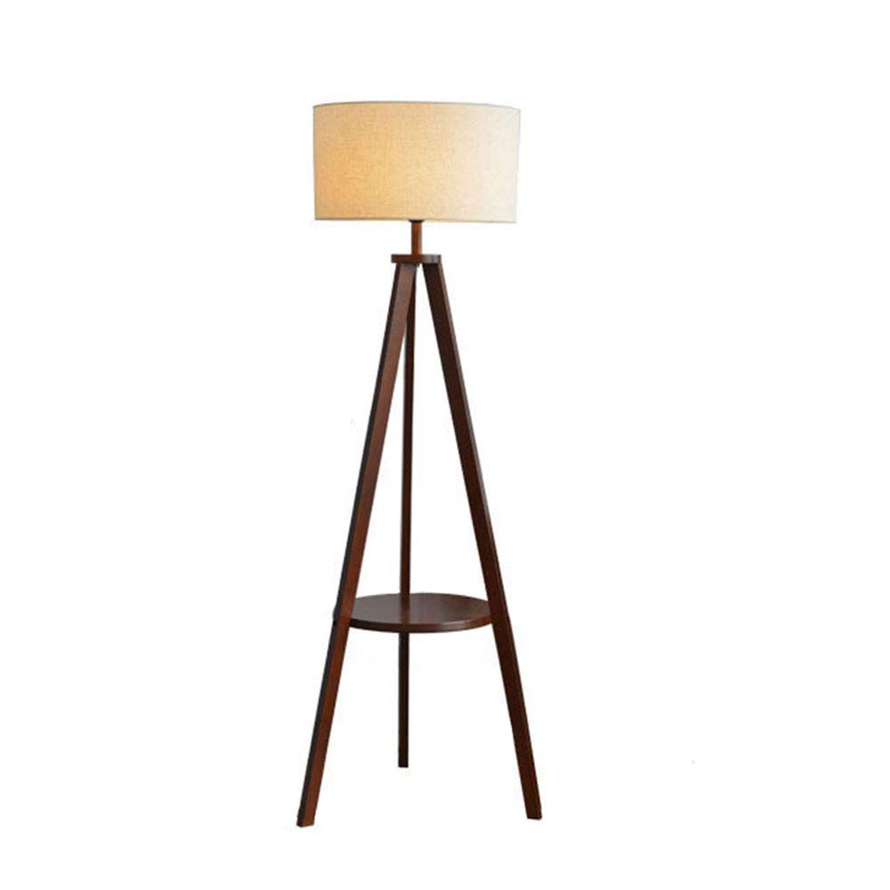 Modern Floor Lamp Tripod Walnut Wood Floor Light White Fabric Shade Studio Lamps E27 Bulb Living Room Bedroom Writing Room Office Decor Lights 56 155cm Amazon Co Uk Lighting