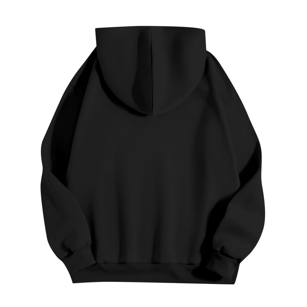 Generisch Bluza z kapturem dla kobiet, w stylu vintage, 420 g, bluza z kapturem, dla par, sweter polarowy z okrągłym dekoltem, sweter vintage