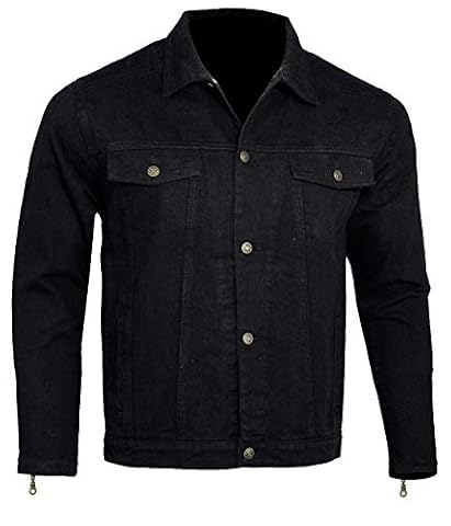 Bikers Gear Australia Ochronna kurtka motocyklowa z podszewką z kevlaru, ze zdejmowanym pancerzem CE 1621-1, czarna, rozmiar XL