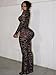 Black Sexy Mesh 2 Piece Set for Women See Through Turtleneck Going Out Crop Top Flared Pant Sets Jumpsuit Club Outfits
