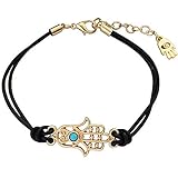 Matériau : alliage Bracelet de cheville tissé à la main avec œil de palmier Fatma - Pour décoration de femme - Noir
