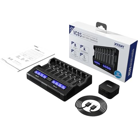 XTAR VC8S Rechargeable Battery Charger with Testing Cover
