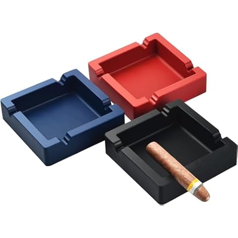 3 Pcs Cigar Ashtray Big Ashtrays for Cigarettes Patio Outdoors Unbreakable Silicone Cigar Cigarette Ashtray for Outside/Indoor/Home Decor Cover