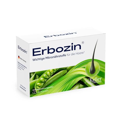 Erbozin® Kapseln – Haarpflege Nahrungsergänzung – Erbsen‑Extrakt Astaxanthin Rotkleeblatt‑Extrakt – Vegan – 90 Tage Garantie – Made in Germany – 60 Kapseln – 30 Tage Packung
