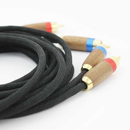 Cable de audio 2 RCA a 2 RCA macho NewFantasia 6N OCC con carcasa de madera 5