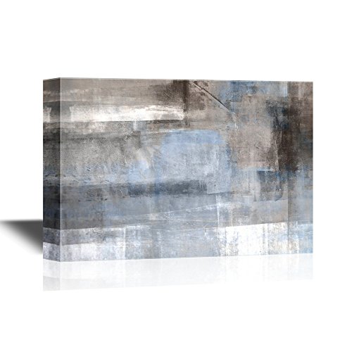 wall26 - Canvas Wall Art - Abstract Grunge Grey Color Composition - Gallery Wrap Modern Home Art | Ready to Hang - 24x36 inches