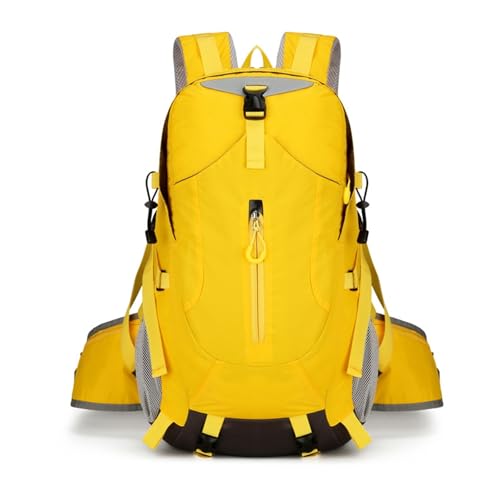 30L Lightweight Hiking Backpack with Rain Cover, Physiological Curve Daypack(Yellow)