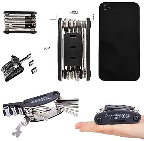 SHISHI Herramienta de reparación de Bicicletas Socket portátil Mountain Bike Multi-Use Llave de Viaje Bolsillo Multi-Tool Destornillador Motocicleta Bike Hex Herramienta