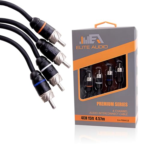 Elite Audio Premium Series 15ft. 4-Channel Car Audio RCA Cable