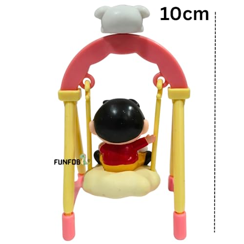 Image of FUNFOB Shinchan Action Figure Height-10cm | Shin chan Figurine Cartoon Figures Toys for Boys & Girls PVC Multicolour | Swing - Holding Shiro