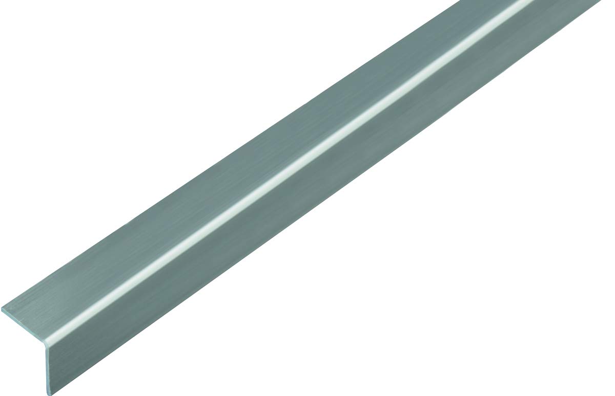 Alberts Pvc-U 432959 Angle Profile | Self-Adhesive | Plastic, Stainless Steel Look | 1000 X 20 X 20 Mm