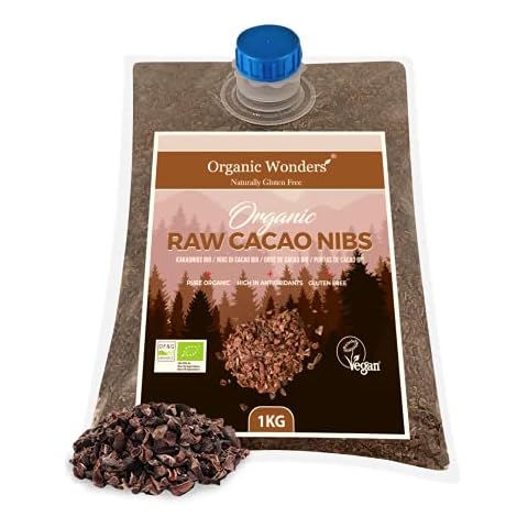 Organic Raw Cacao / Cocoa Nibs (1kg) | UNSWEETENED | Great For Baking | Adding To Smoothie Bowls | Hot Chocolate | Vegan | Gluten-Free & Organic By Organic Wonders® Cover
