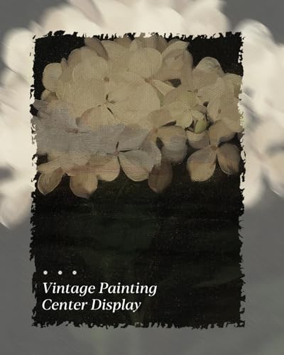 Image of HUARCEY Gold Framed Vintage Wall Art: White Hydrangea by James Stuart Parker (12 inchx16 inch) for Living Room, Bedroom, Kitchen & Office