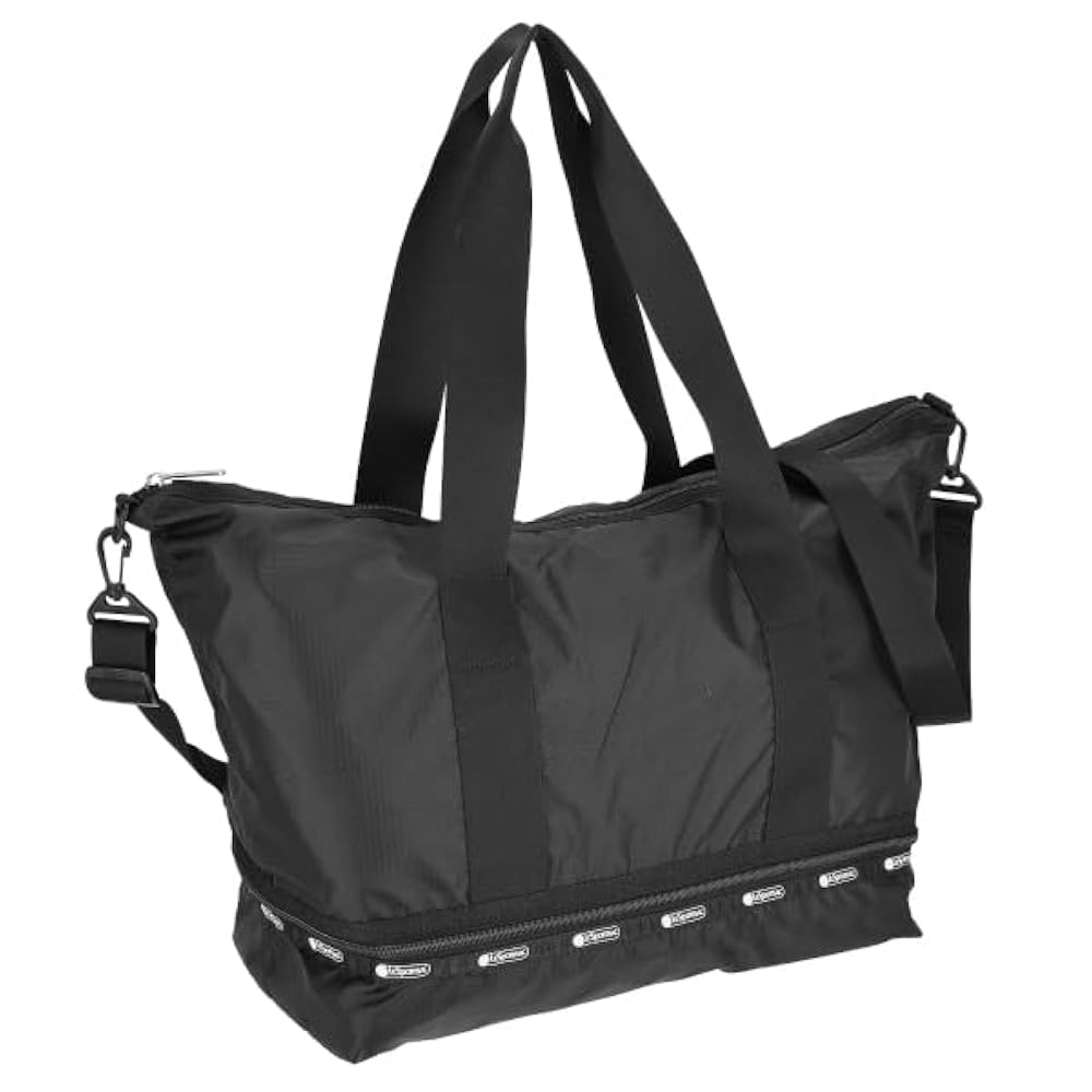 美品レスポートサックLeSportsac ブラック ボストンバッグ 中型 DELUXE XL WEEKENDER リサイクルドブラックJP（ボストンバッグ