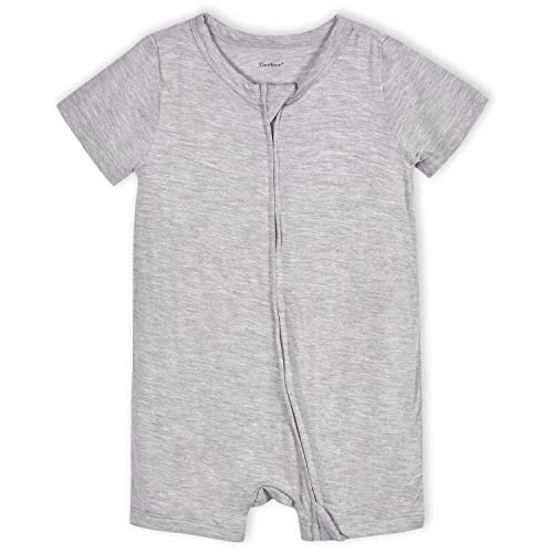 Image of Gerber Unisex Baby Buttery Soft Short Sleeve Romper with Viscose Made from Eucalyptus