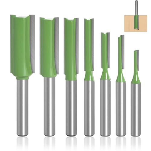 Fräser für Oberfräse, 7 Stück 6mm Schaft Gerade Fräser Set, Hartmetall Fräsen, für Holzzuschnitt, diy Holzbearbeitung(3mm,4mm,5mm,6mm,8mm,10mm,12mm) Fräser für Oberfräse, 7 Stück 6mm Schaft Gerade Fräser Set, Hartmetall Fräsen, für Holzzuschnitt, diy Holzbearbeitung(3mm,4mm,5mm,6mm,8mm,10mm,12mm)