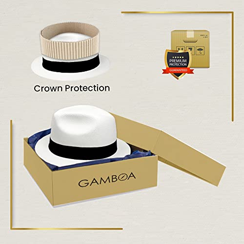 Chapéu Panamá Unisex Gamboa, Modelo Borsalino Genuíno de Aba Curta Ideal para Jardinagem. 100% Palha
