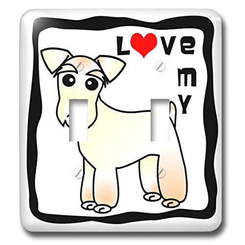 Interruptor doble Schnauzer para decorar salones de amantes de perros 2