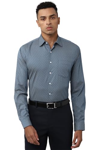 Van Heusen Men's Slim Fit Printed Satin Formal Shirt