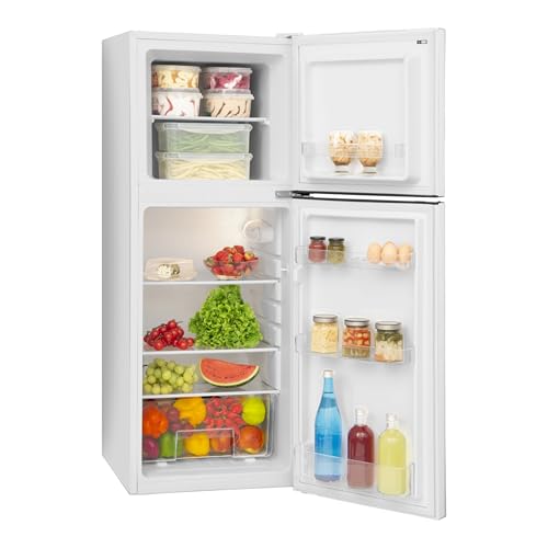 Amica Kühl Gefrierkombination freistehend mit Gefrierfach oben 128 cm Höhe 138 l Nutzinhalt LED Innenbeleuchtung FrostControl - Weiß