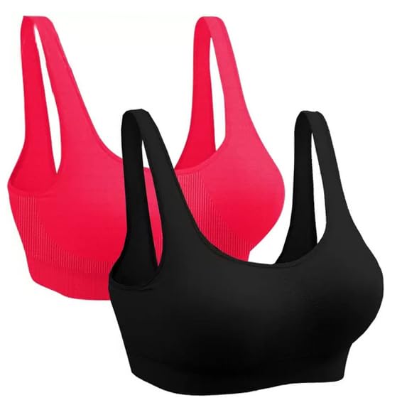 braafee Pack of 2 Girls Multicolor Non-Padded Wirefree Cotton Sports Bra AAJS6-picture-36