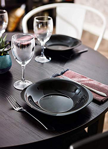 Luminarc Black Glass Carine 12 Piece Dinnerware Set #TOP6