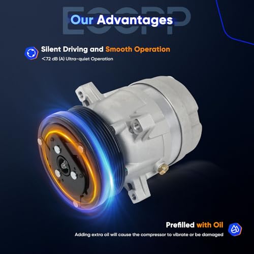Image of ECCPP AC Compressor for Isuzu Hombre for GMC Sonoma 2.2L 1998-2003 | for Chevrolet S10 2.2L 1998-2003 Fast Cooling AC Compressor with Clutch