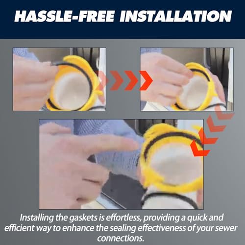 Image of TonGass 8 Pack (39834) Sewer Hose Replacement Gasket - Maintain an Odor Tight Seal with RV Sewer Fittings | Includes 4 Bayonet & 4 4-in-1 Gaskets for Enhanced Sealing - Rubber Seal Fittings - Black