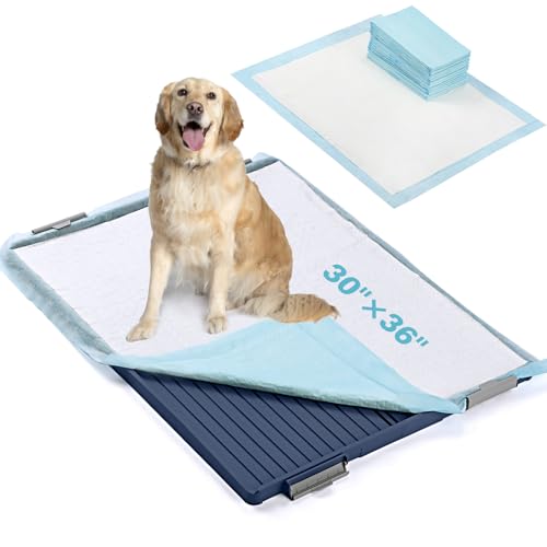 TIMINGILA Puppy Pads& Holder Set, 20-Count 30"x36" Super Absorbent Disposable Pads – Ideal for Pet Potty Trays, Extra Large Leak-Proof Design for Puppies, Dogs, and All Breeds